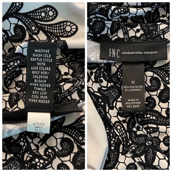 INC black & cream sleeveless blouse - Picture 9 of 9